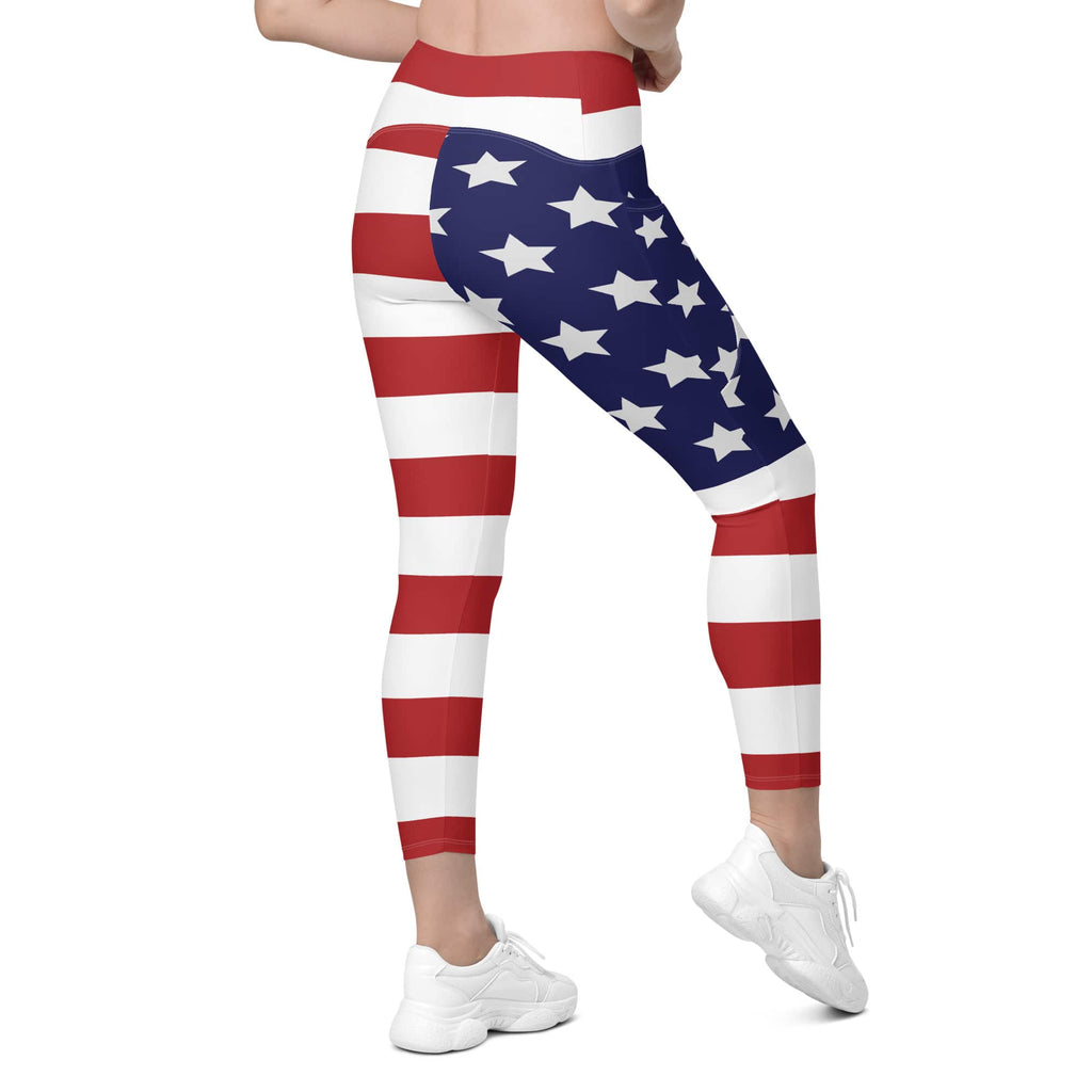 American Flag Leggings With Pockets
