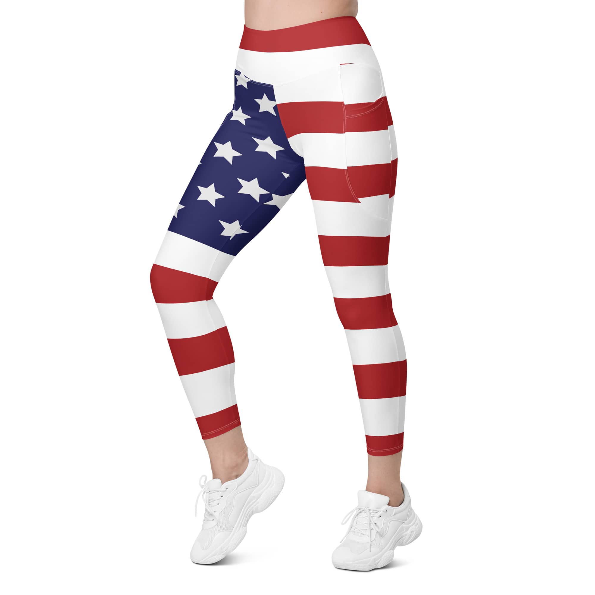 American Flag Leggings With Pockets