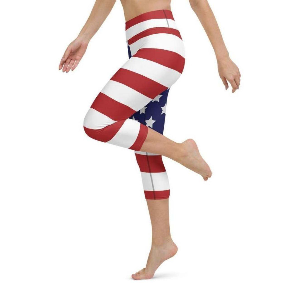 American Flag Yoga Capris