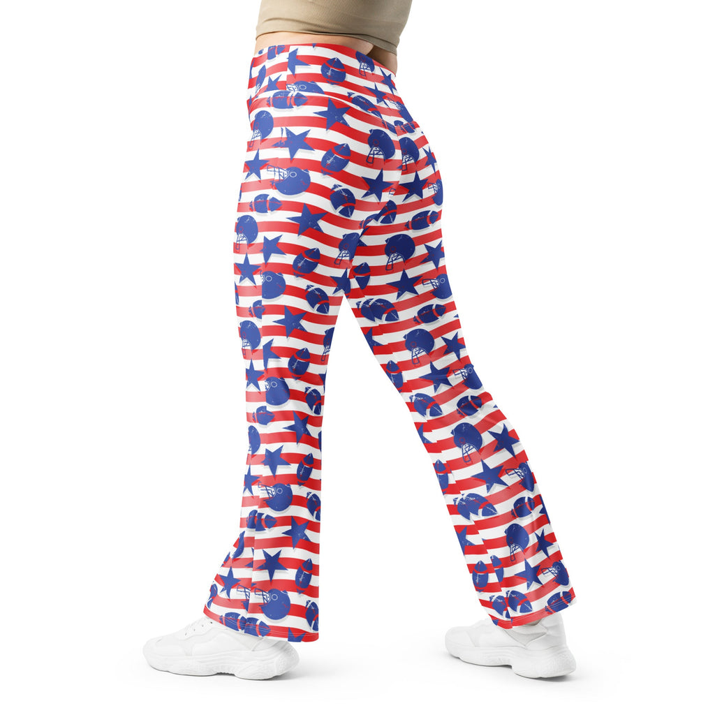 American Football Pattern Flare Leggings
