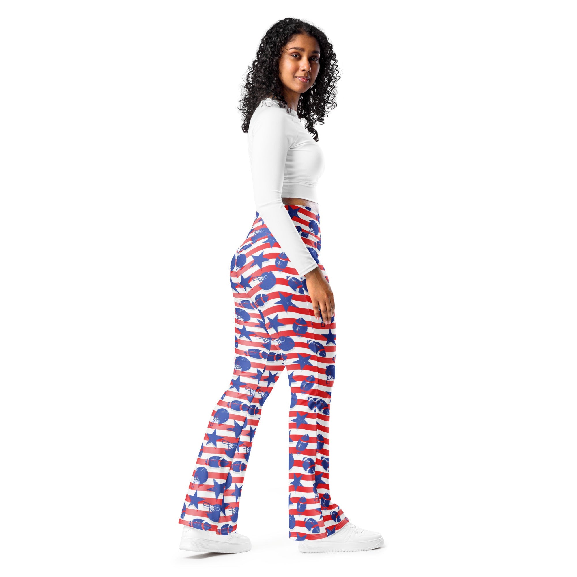 American Football Pattern Flare Leggings