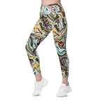 Aqua Marble Leggings With Pockets