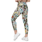 Aqua Marble Leggings With Pockets