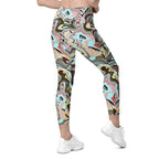 Aqua Marble Leggings With Pockets