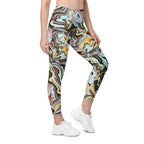 Aqua Marble Leggings With Pockets