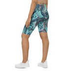 Aqua Paisley Biker Shorts