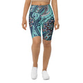 Aqua Paisley Biker Shorts
