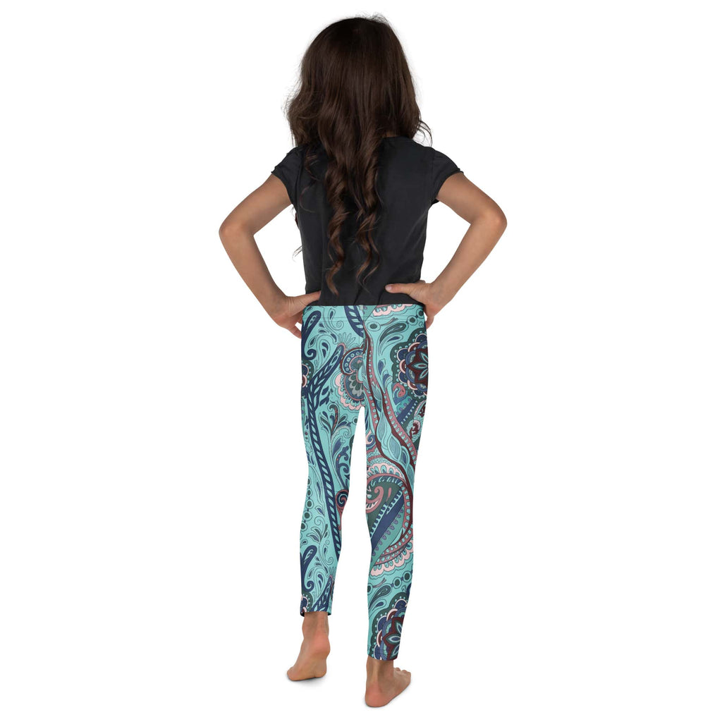 Aqua Paisley Kid's Leggings