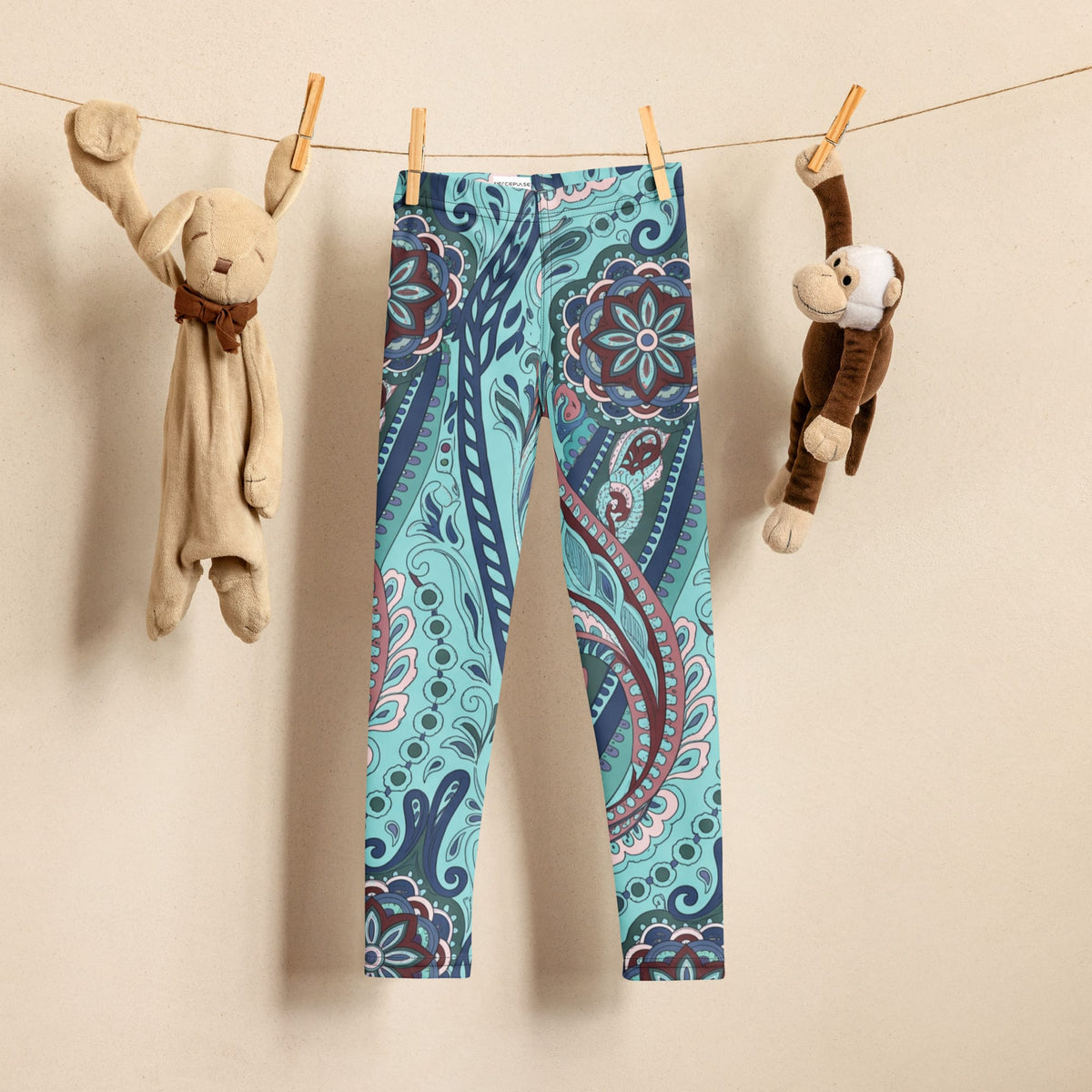 Aqua Paisley Kid's Leggings