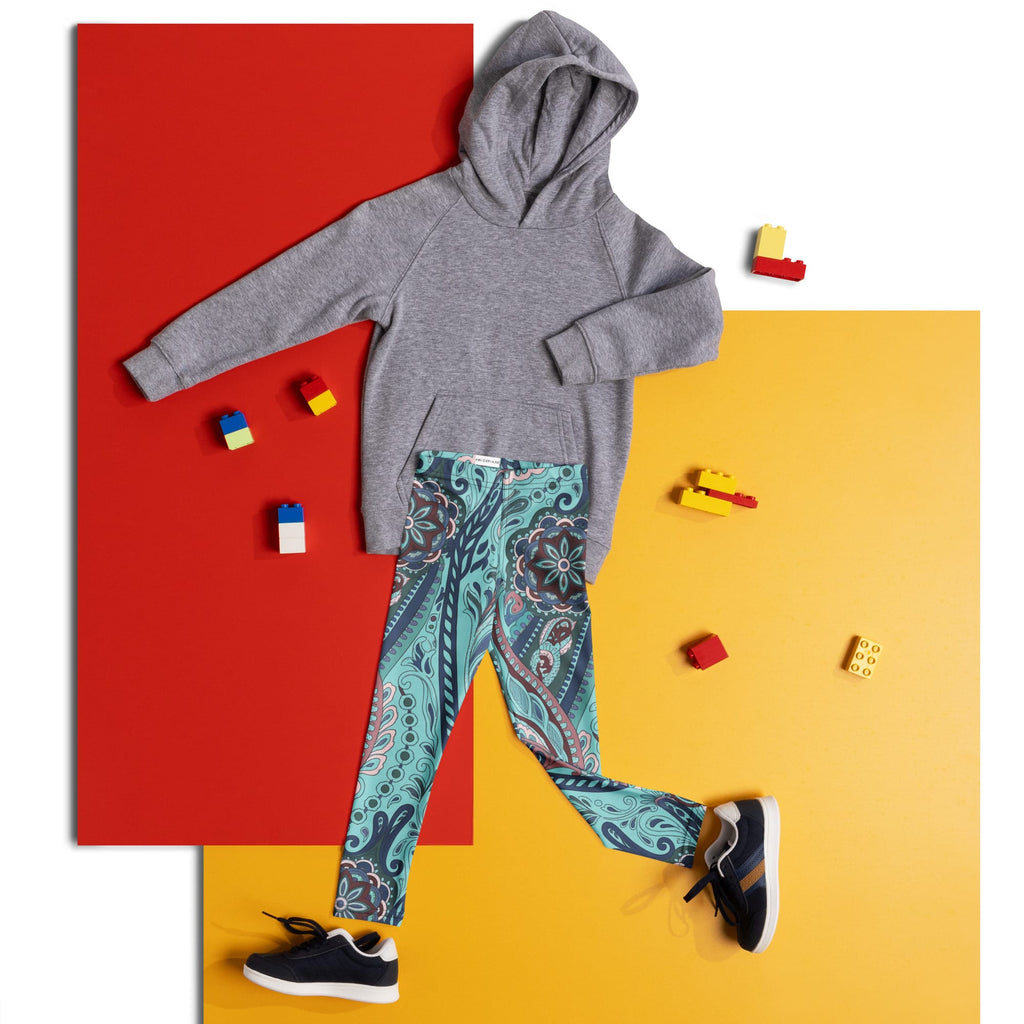 Aqua Paisley Kid's Leggings