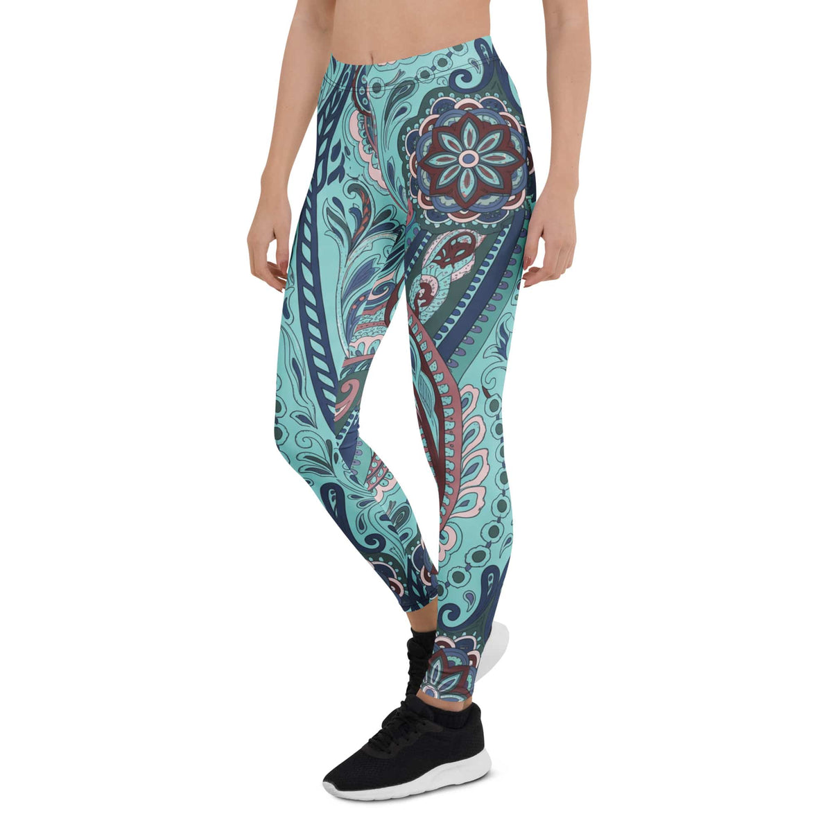 Aqua Paisley Leggings