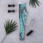 Aqua Paisley Leggings