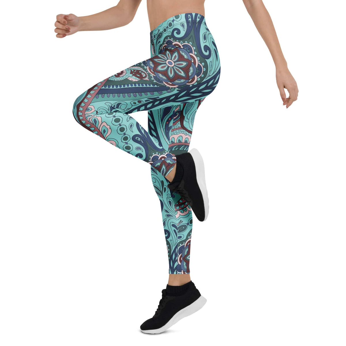Aqua Paisley Leggings