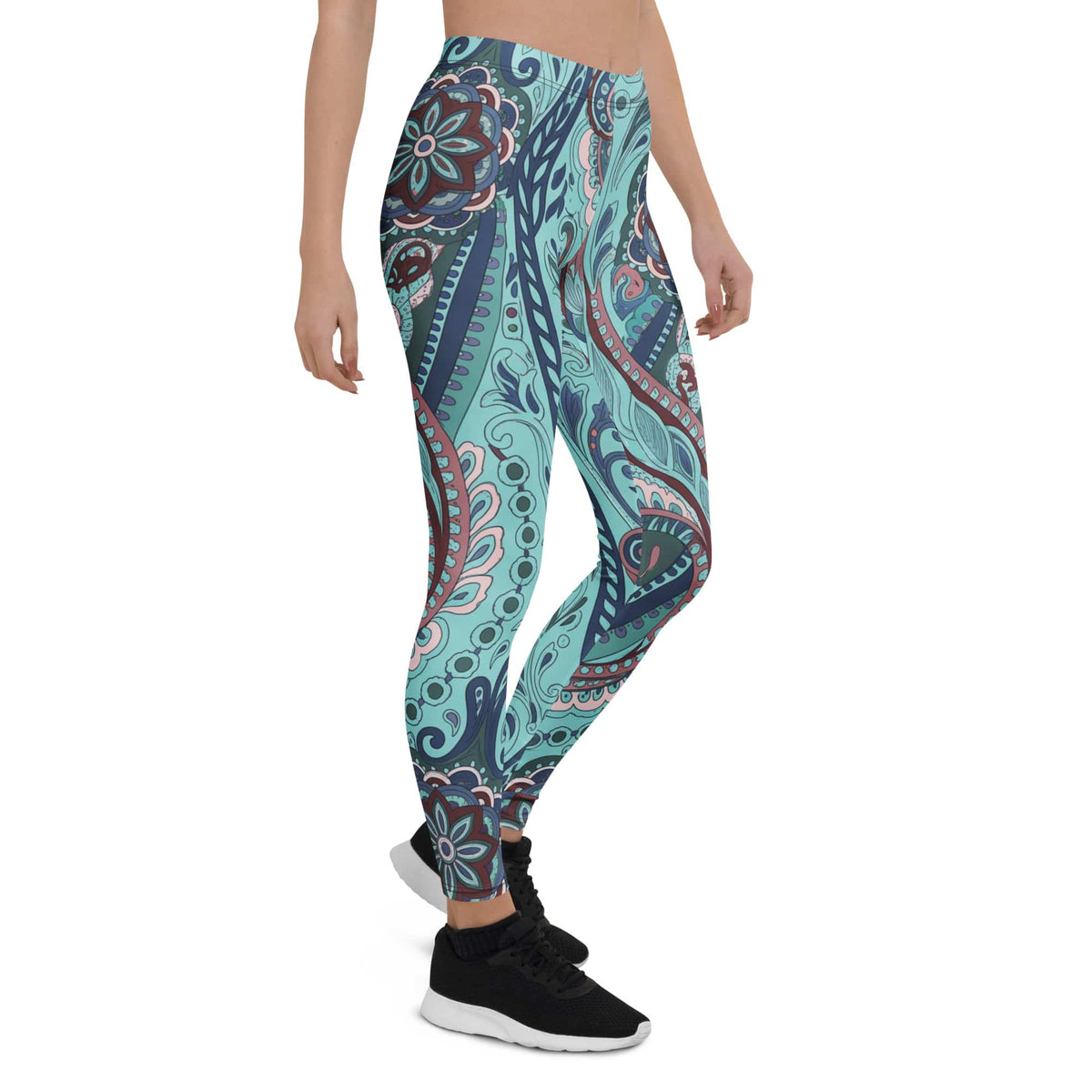 Aqua Paisley Leggings