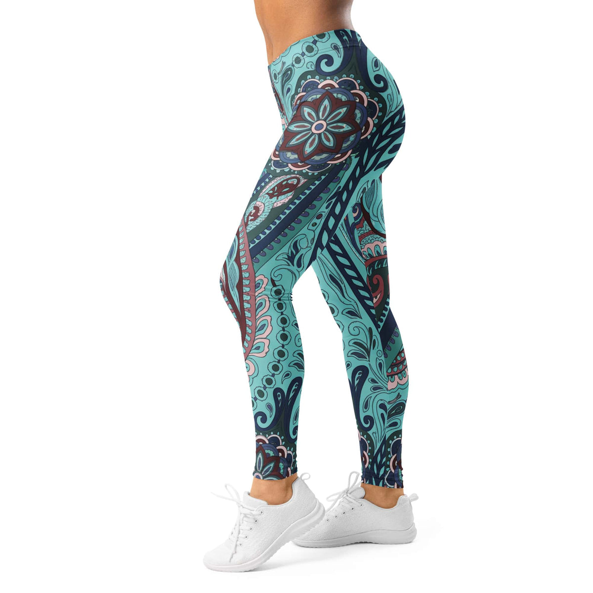 Aqua Paisley Leggings