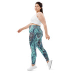 Aqua Paisley Plus Size Leggings
