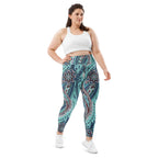 Aqua Paisley Plus Size Leggings