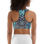 Aqua Paisley Sports Bra