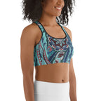 Aqua Paisley Sports Bra