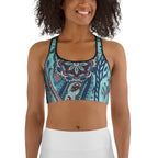 Aqua Paisley Sports Bra