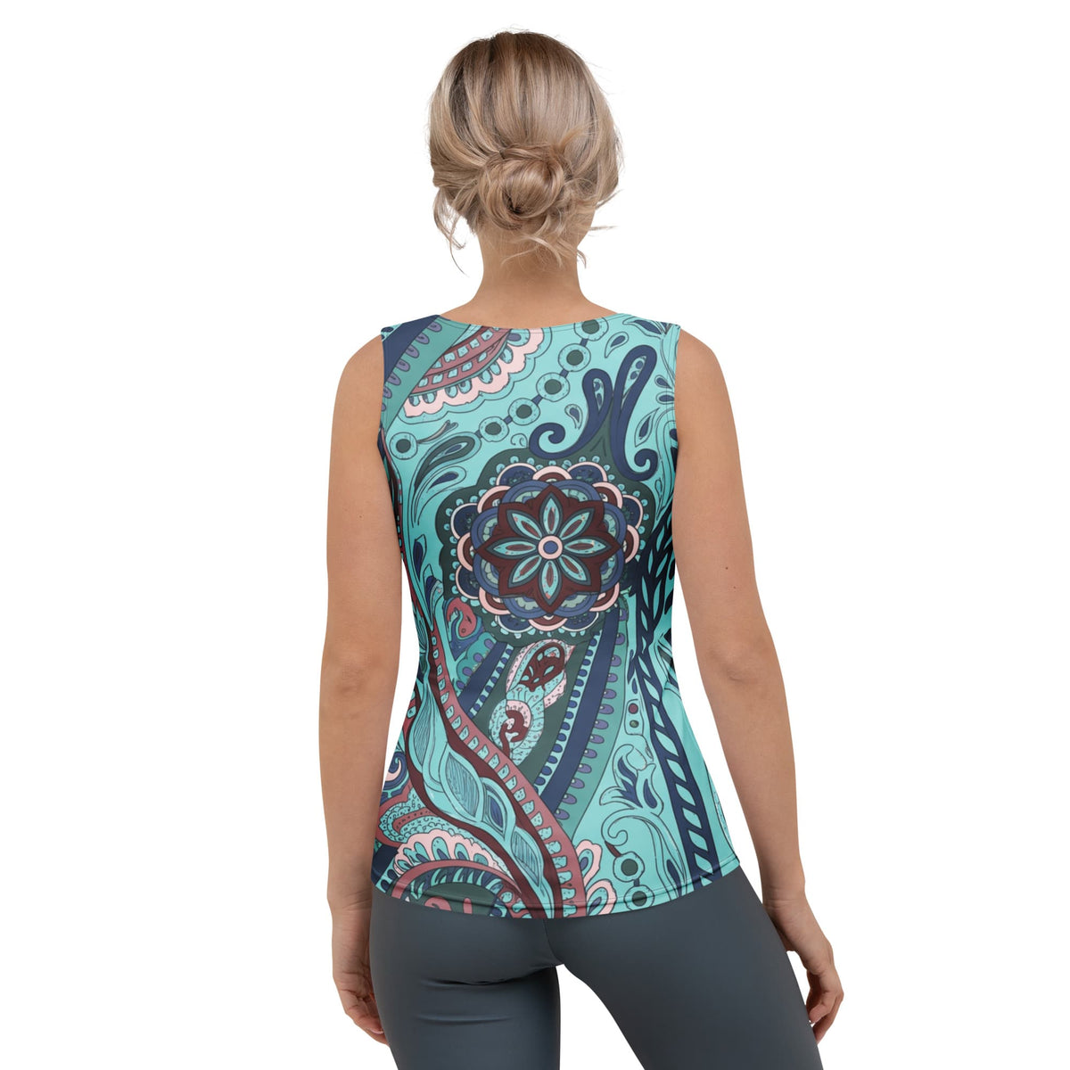 Aqua Paisley Tank Top