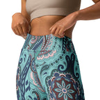 Aqua Paisley Yoga Leggings