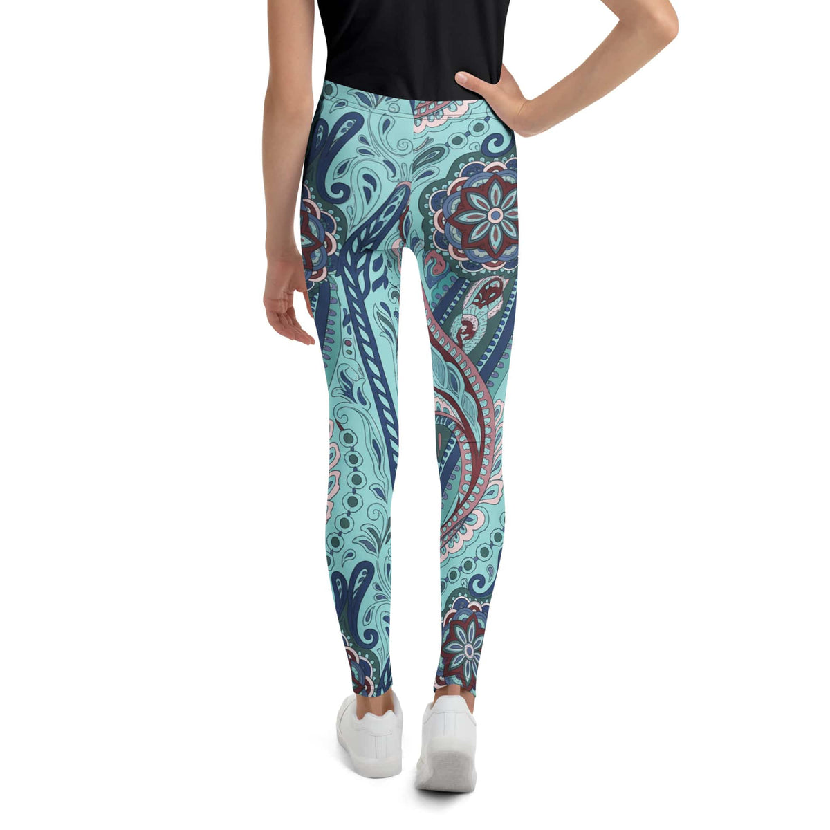 Aqua Paisley Youth Leggings