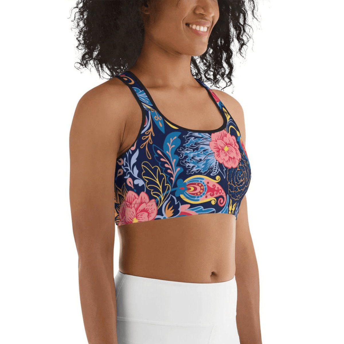 Art Deco Floral Sports Bra