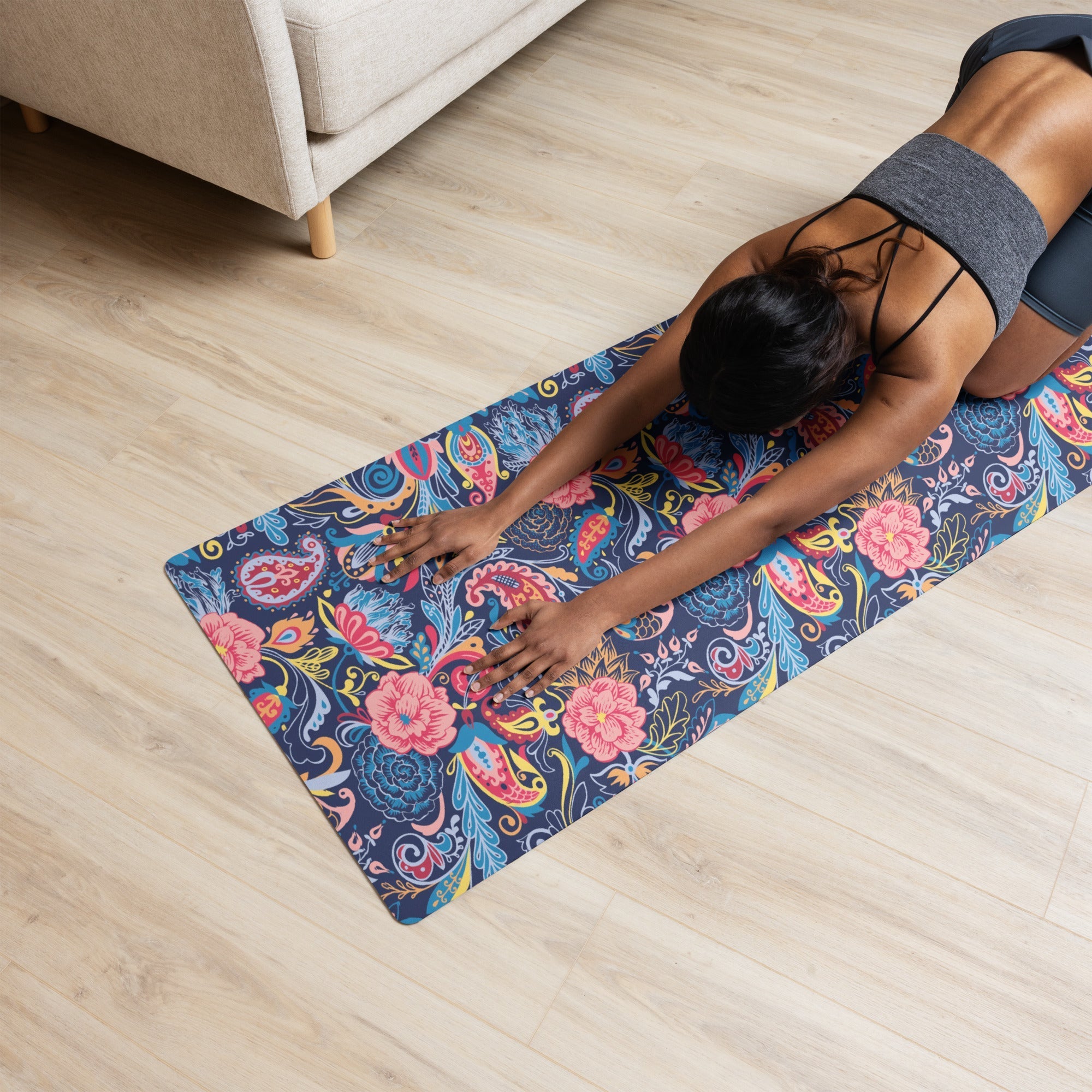 Art Deco Floral Yoga Mat
