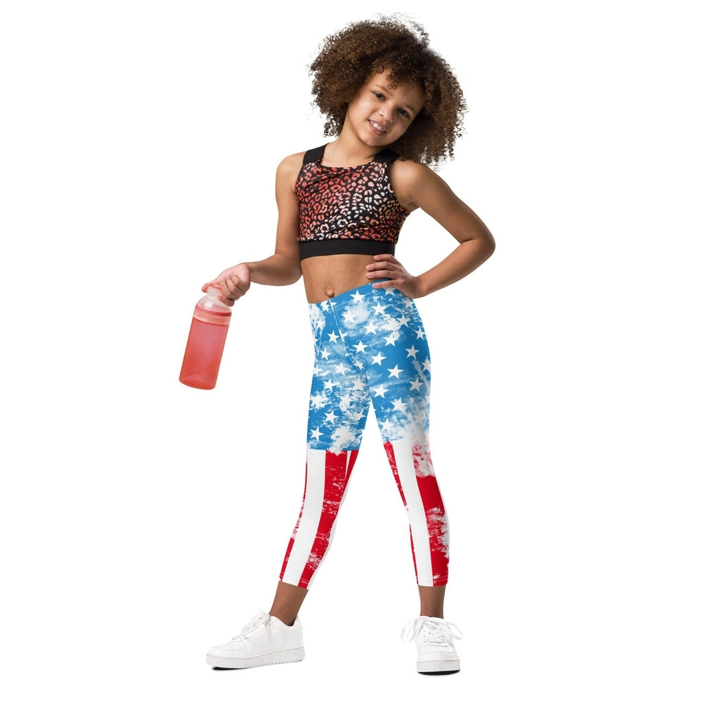 Artsy American Flag Kid's Leggings