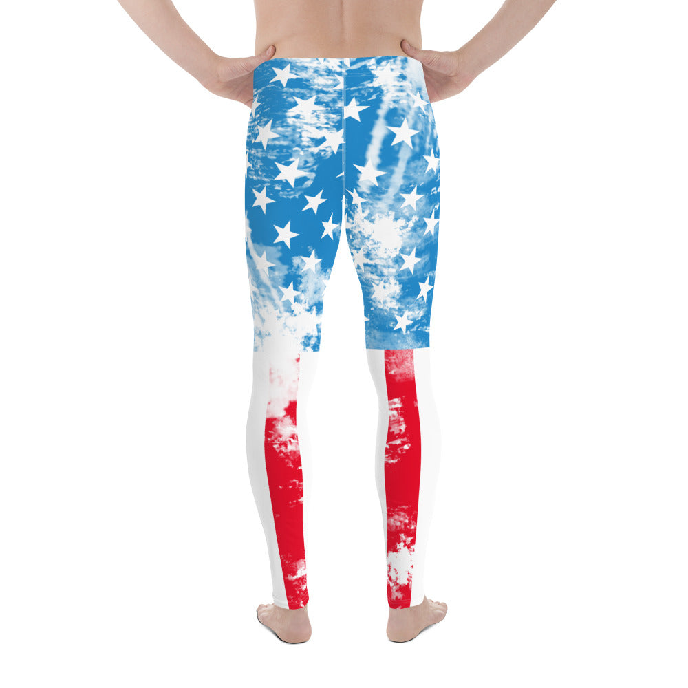 Artsy American Flag Men's Leggings