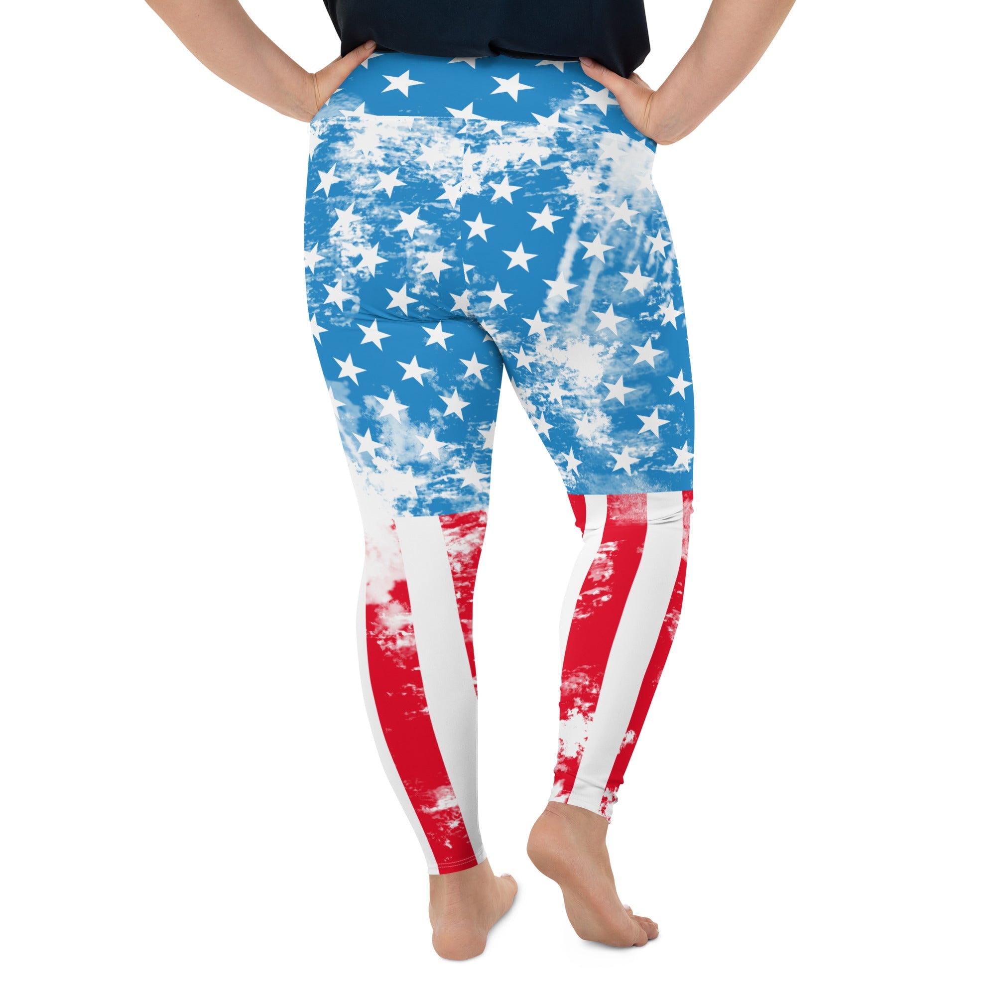 Artsy American Flag Plus Size Leggings