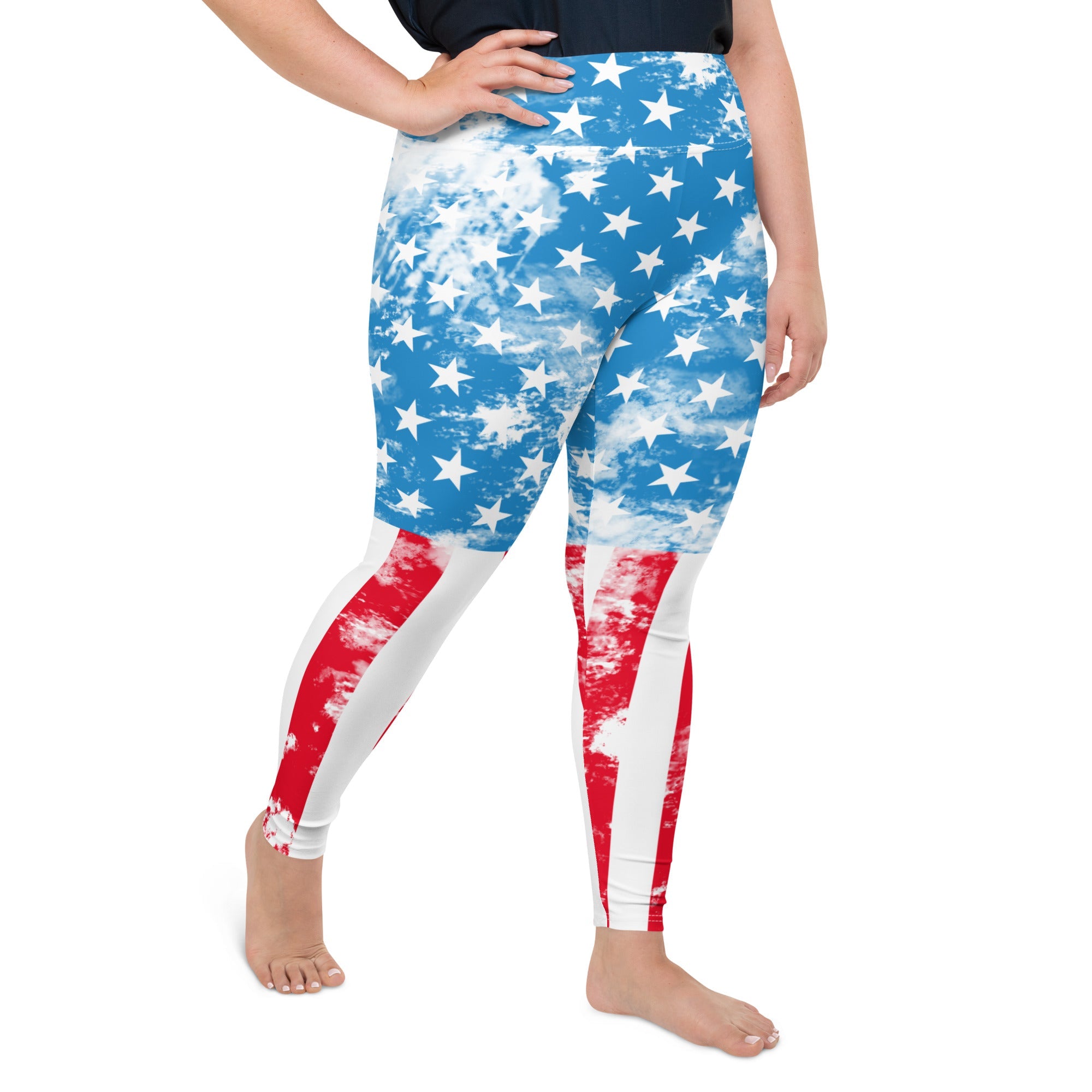 Artsy American Flag Plus Size Leggings