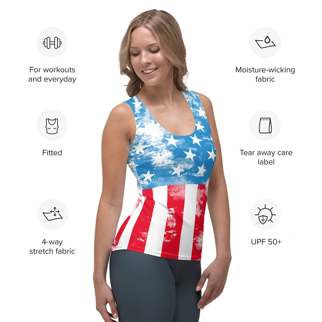 Artsy American Flag Tank Top