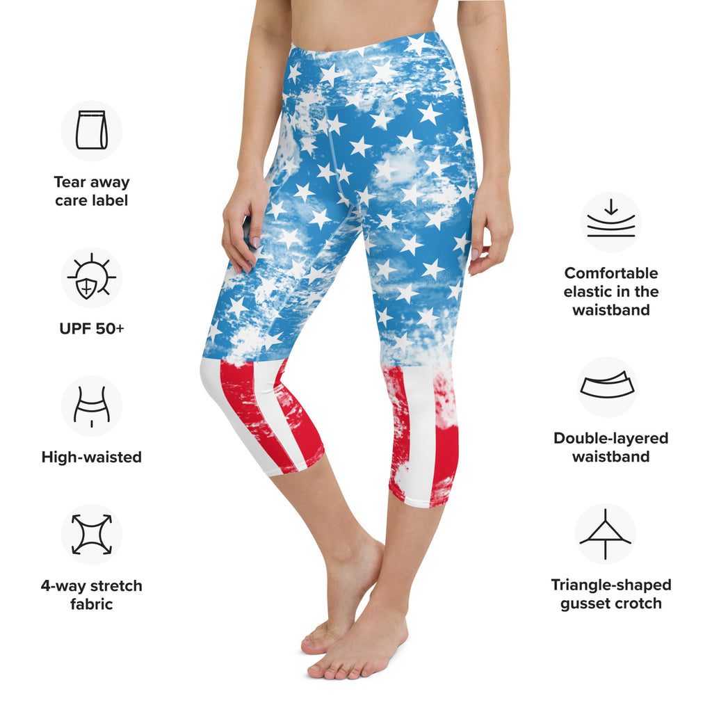 Artsy American Flag Yoga Capri