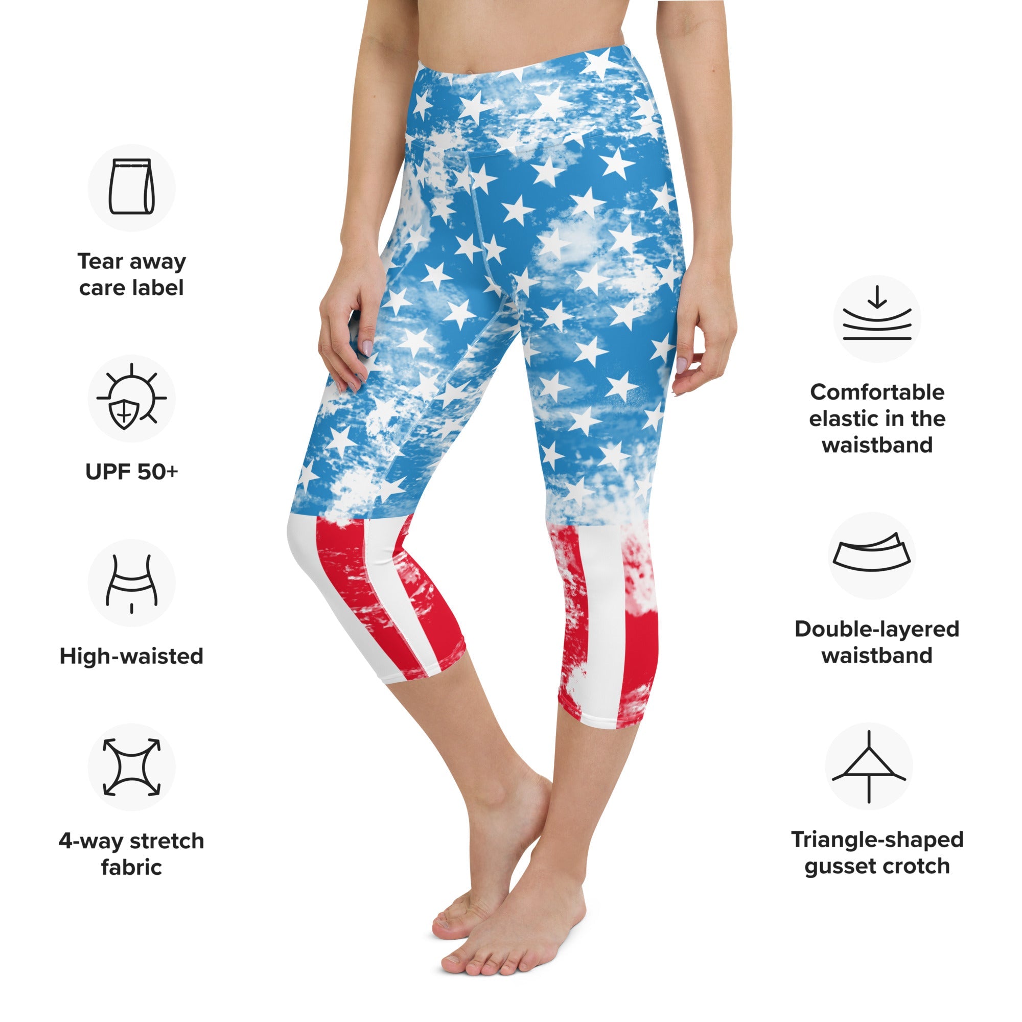 Artsy American Flag Yoga Capri