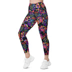 Artsy Tropical Leggings With Pockets
