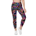 Artsy Tropical Leggings With Pockets