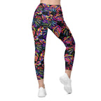 Artsy Tropical Leggings With Pockets