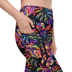 Artsy Tropical Leggings With Pockets