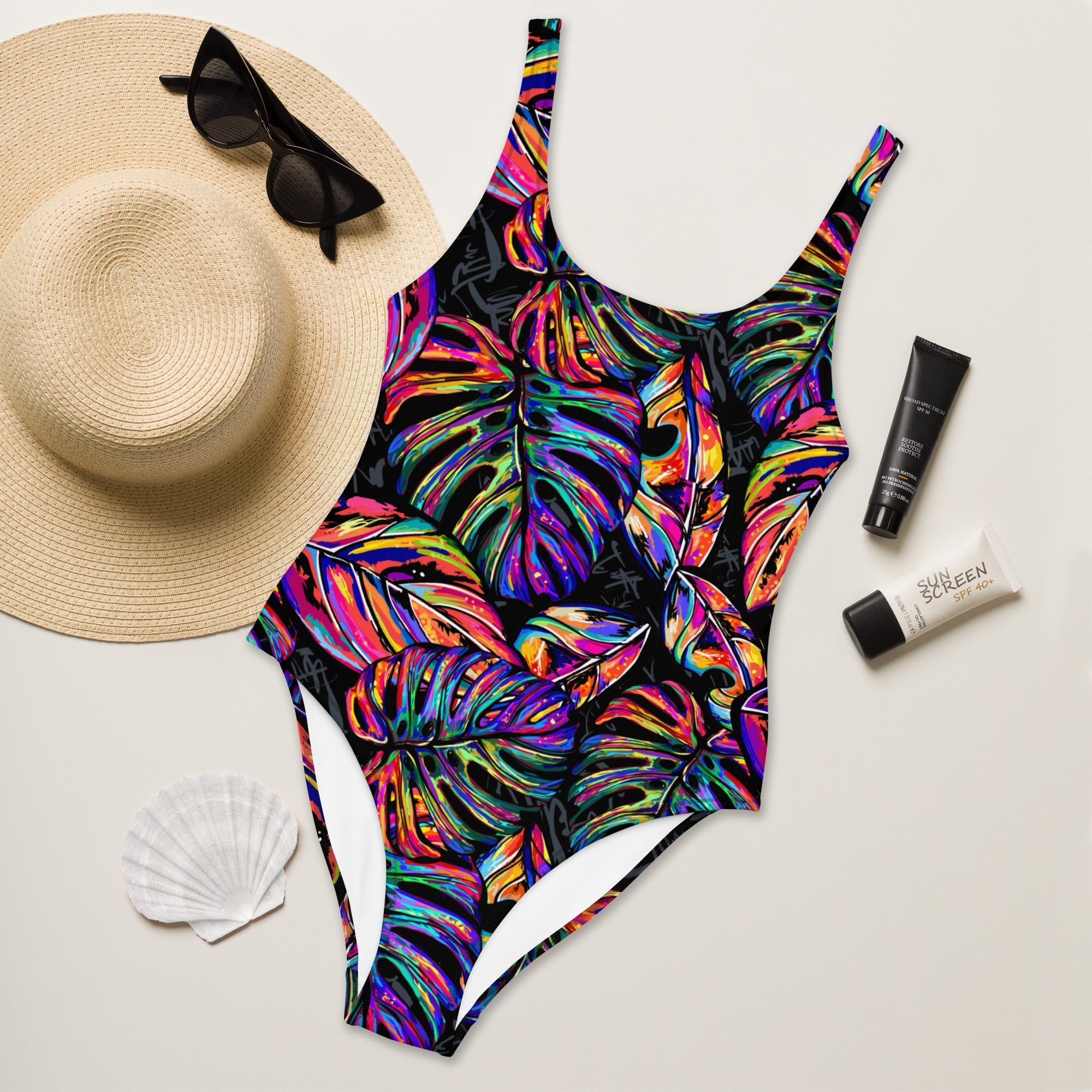 Artsy Tropical One-Piece Swimsuit