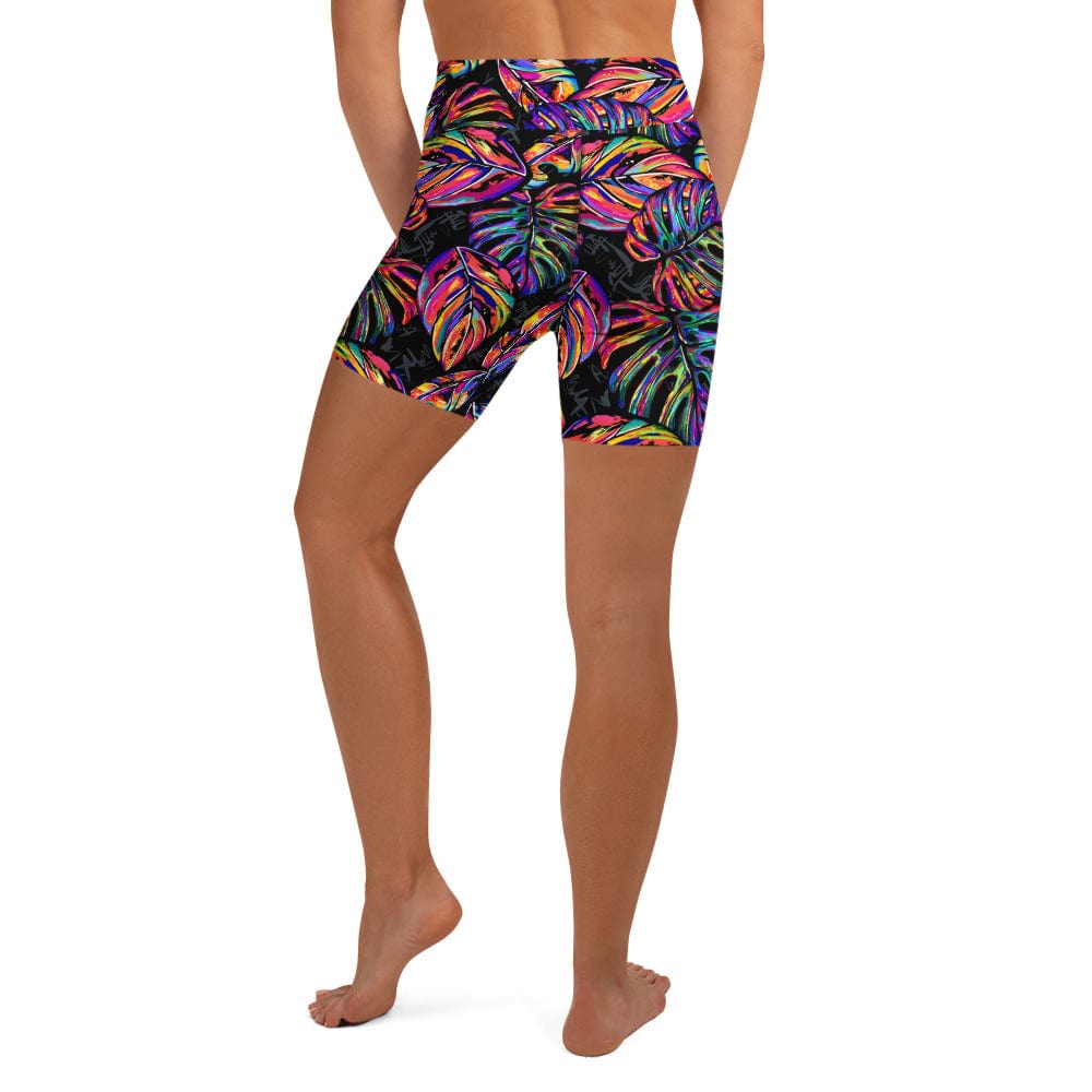 Artsy Tropical Yoga Shorts