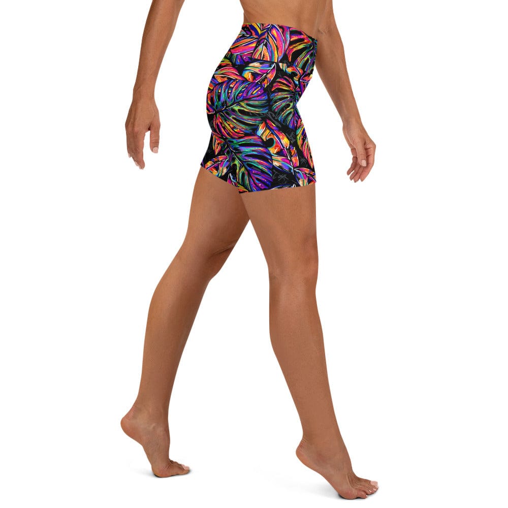 Artsy Tropical Yoga Shorts