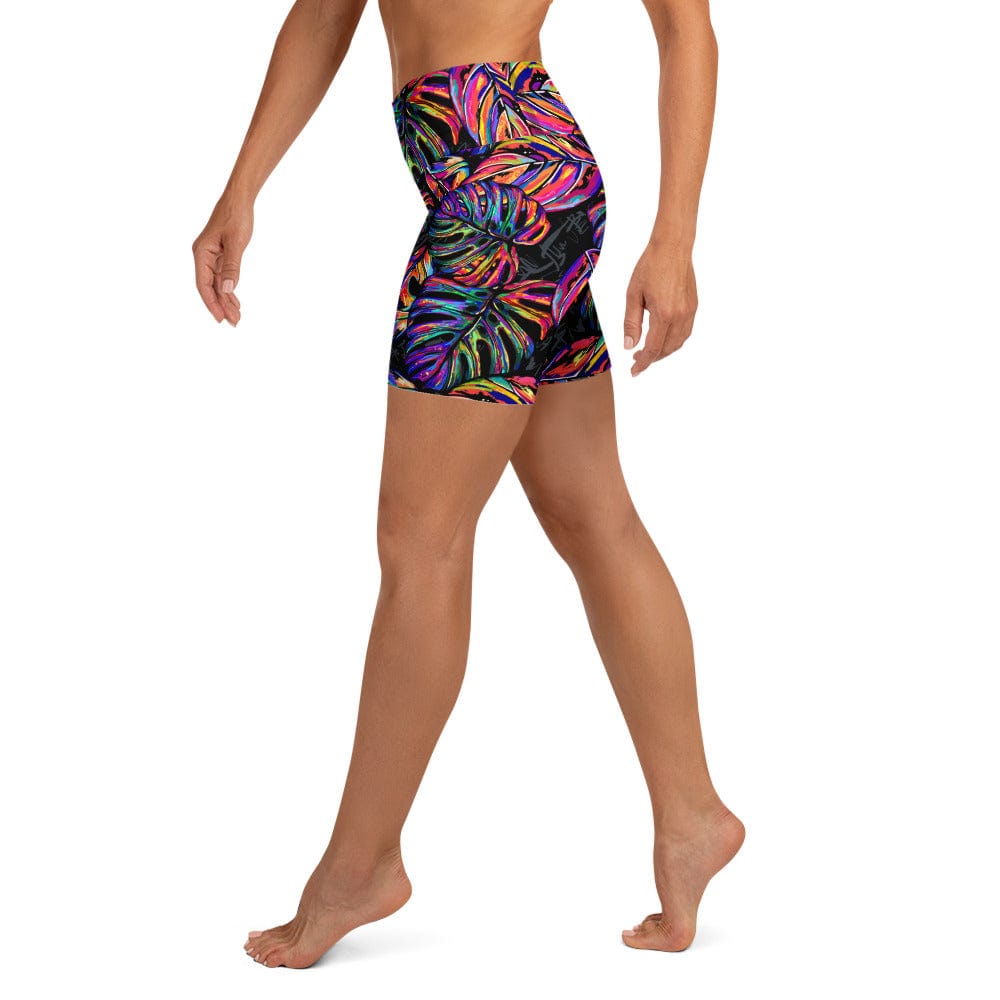 Artsy Tropical Yoga Shorts
