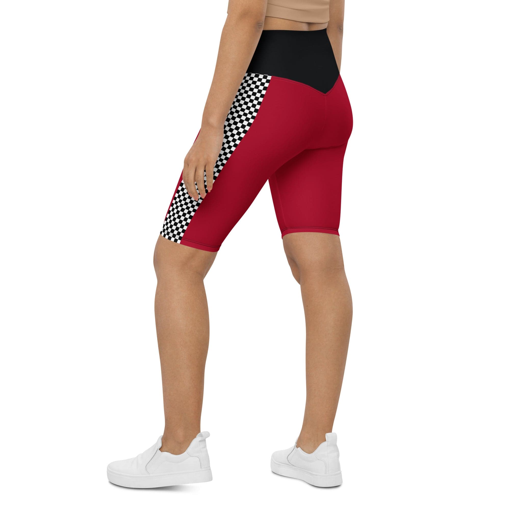 Auto Racing Checkered Biker Shorts