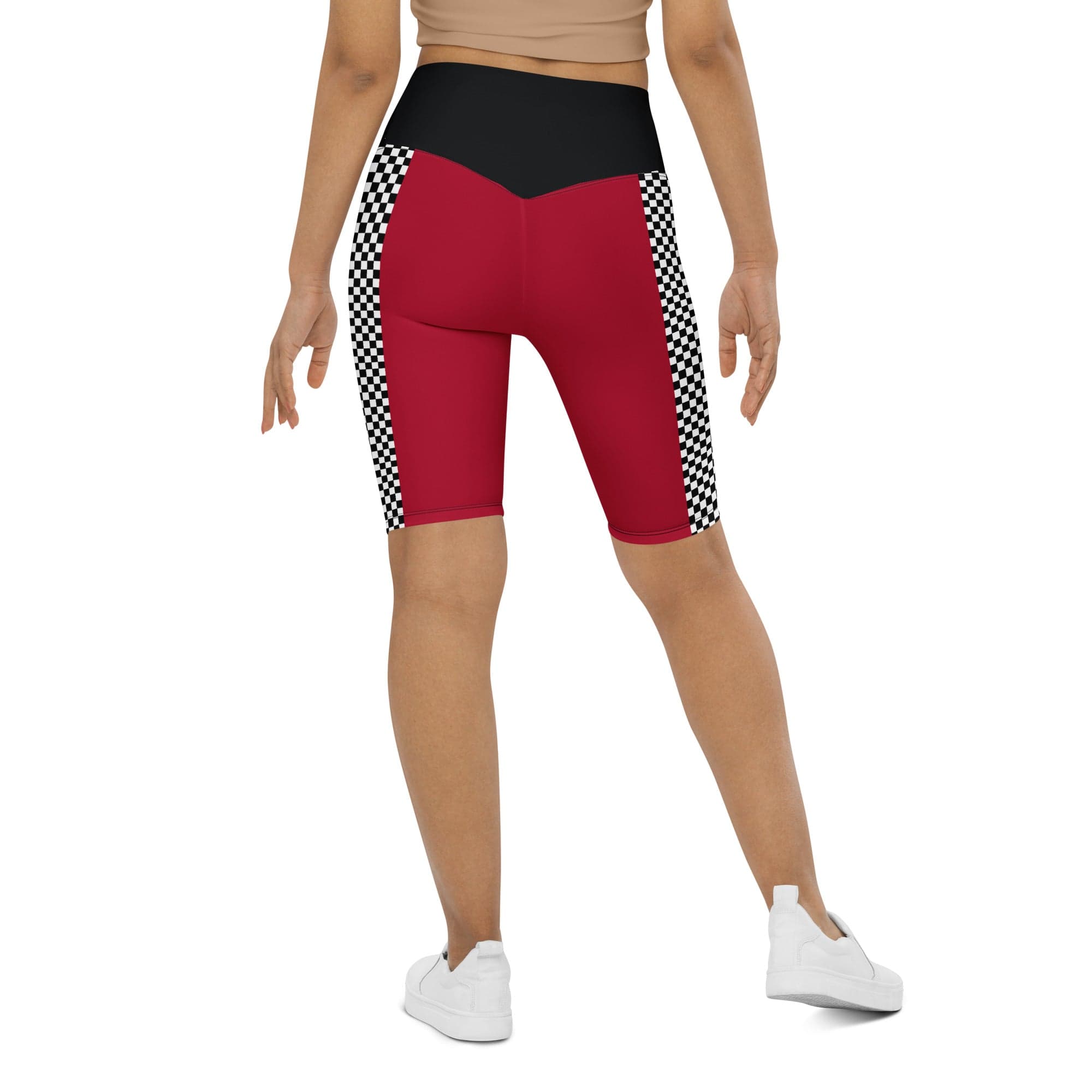 Auto Racing Checkered Biker Shorts