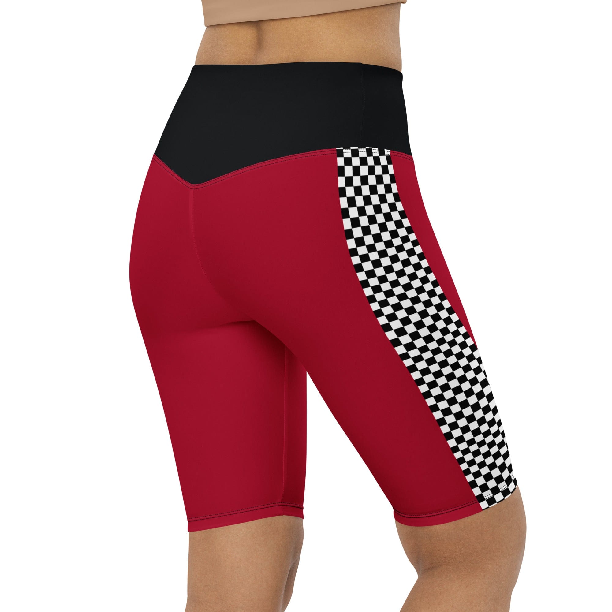Auto Racing Checkered Biker Shorts