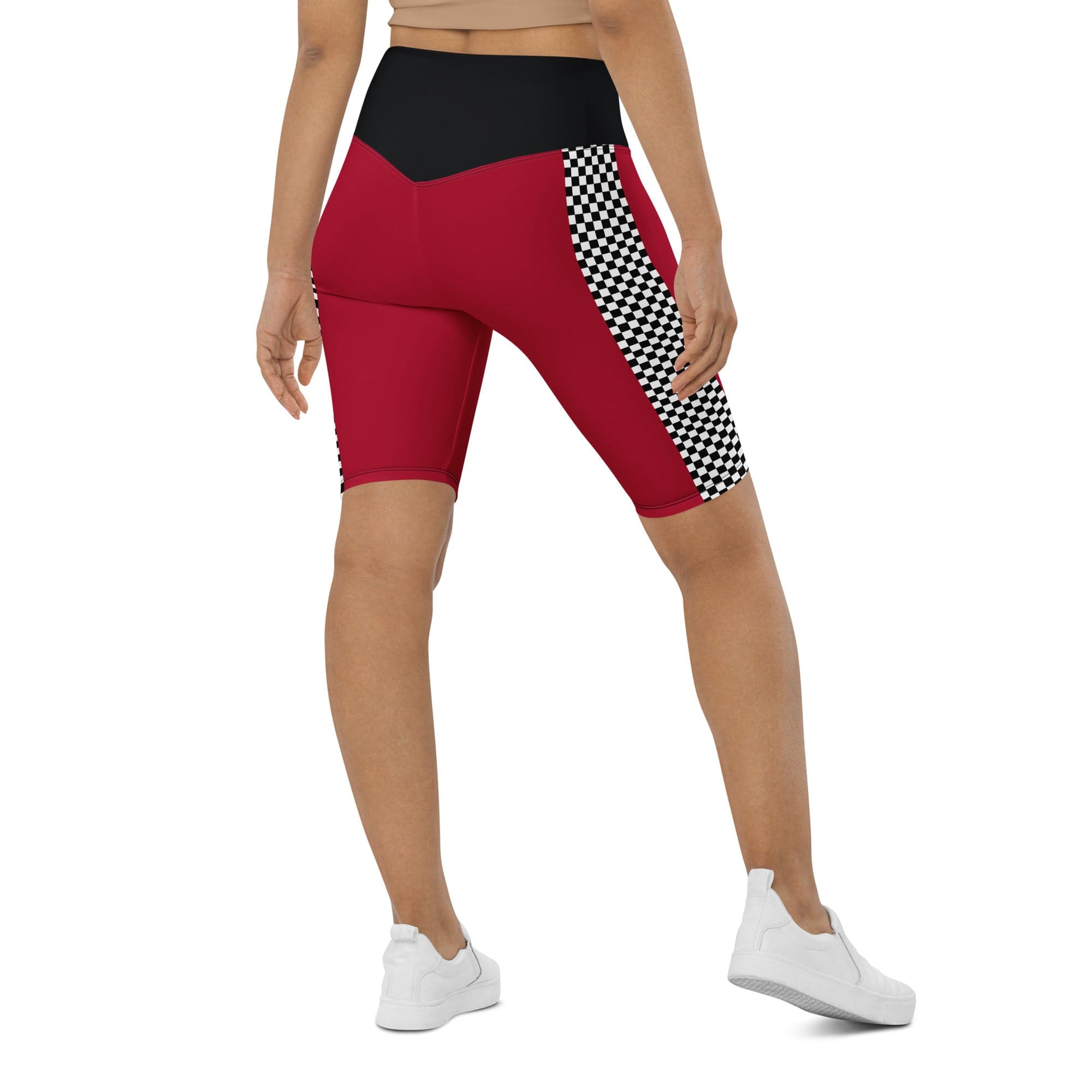 Auto Racing Checkered Biker Shorts
