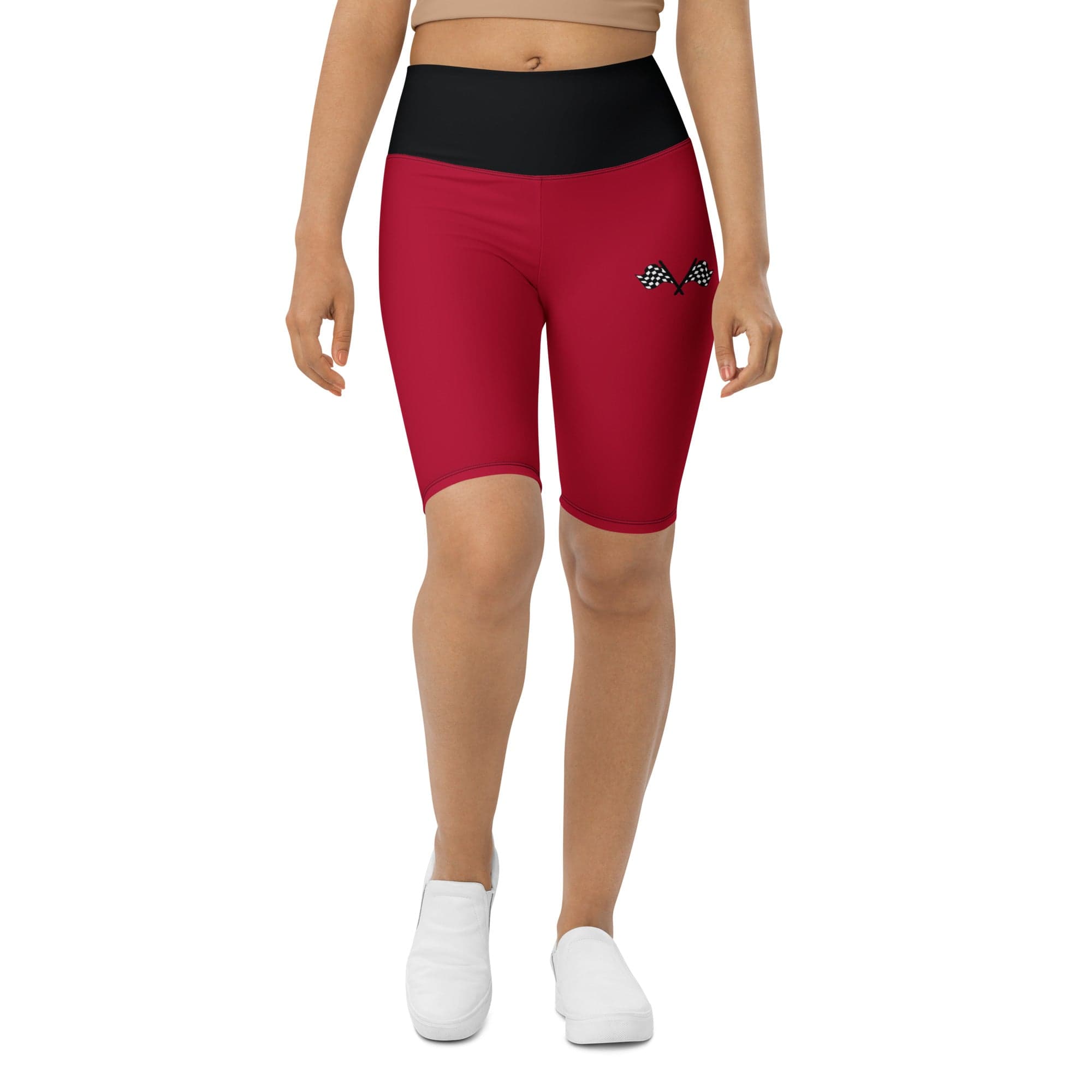 Auto Racing Checkered Biker Shorts