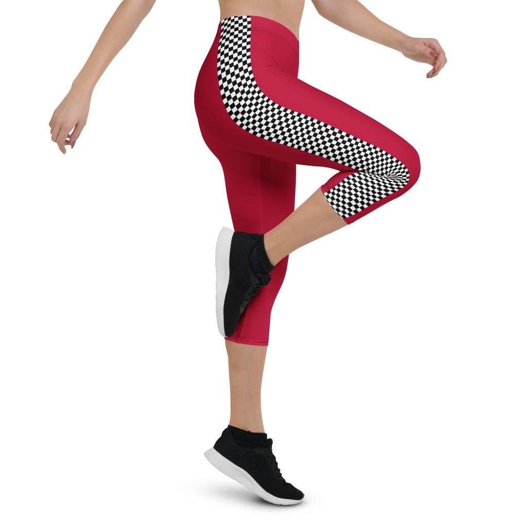Auto Racing Checkered Capris
